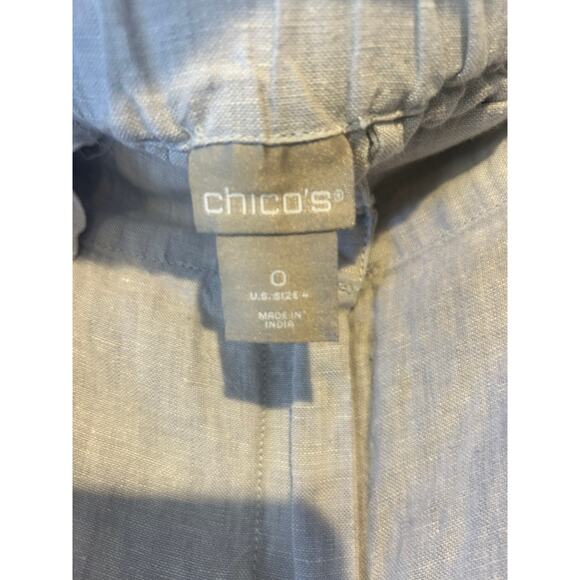 Chico's linen beige capri cropped pants women's size 0 (4) - Picture 3 of 5